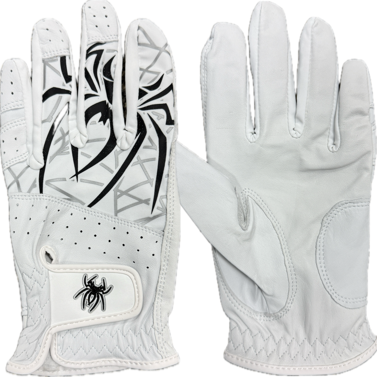 NEW!** Spiderz Premium Golf Glove - White/Black – Spiderz Sports