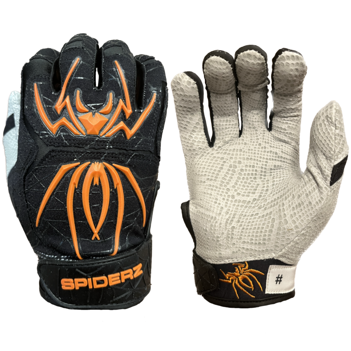 2024 Spiderz ENDITE Batting Gloves Black/Orange Spiderz Sports