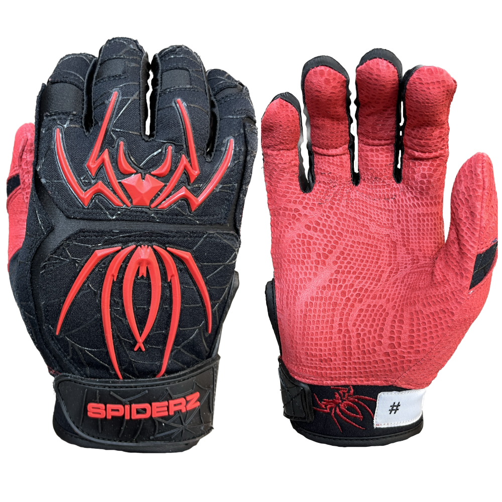 Red and black batting 2024 gloves