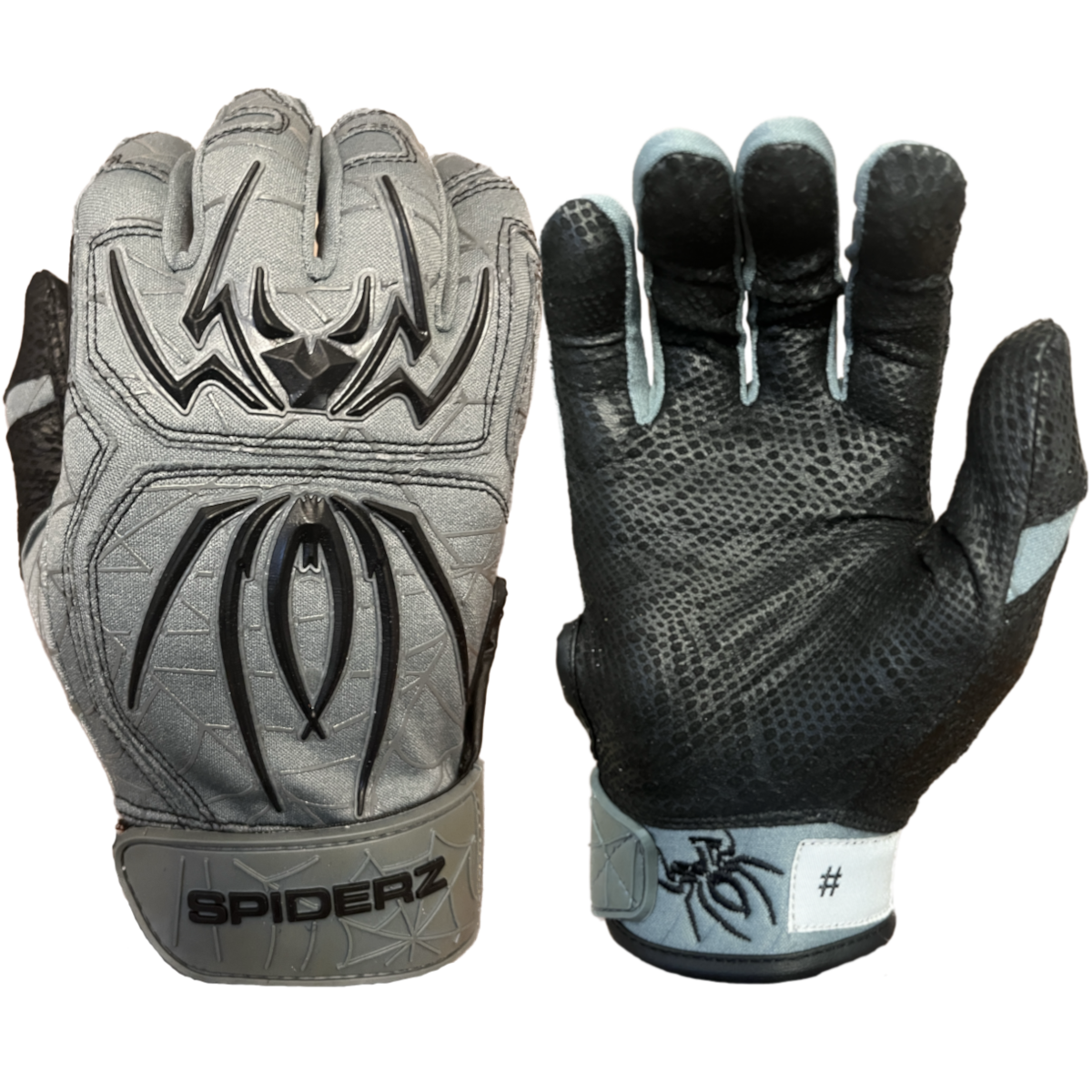 2024 Spiderz ENDITE Batting Gloves - Silver/Black