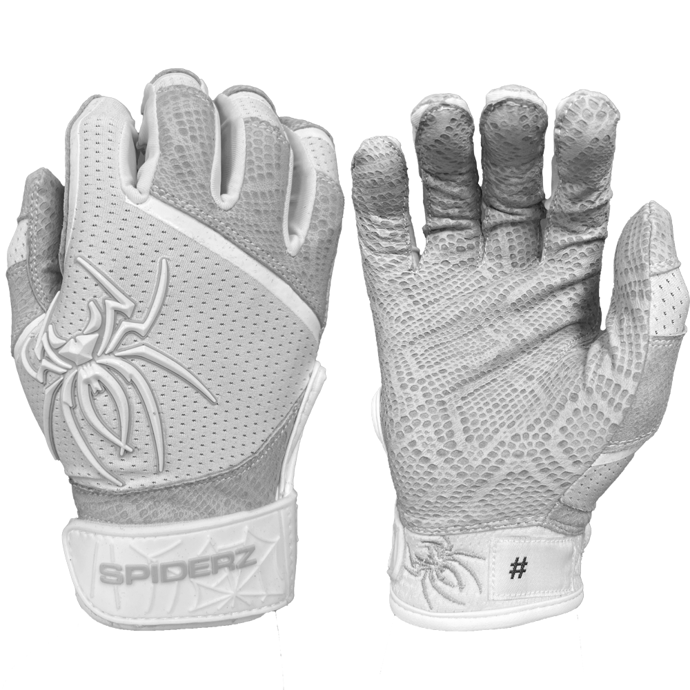 Spiderz PRO Batting Gloves - White/Silver