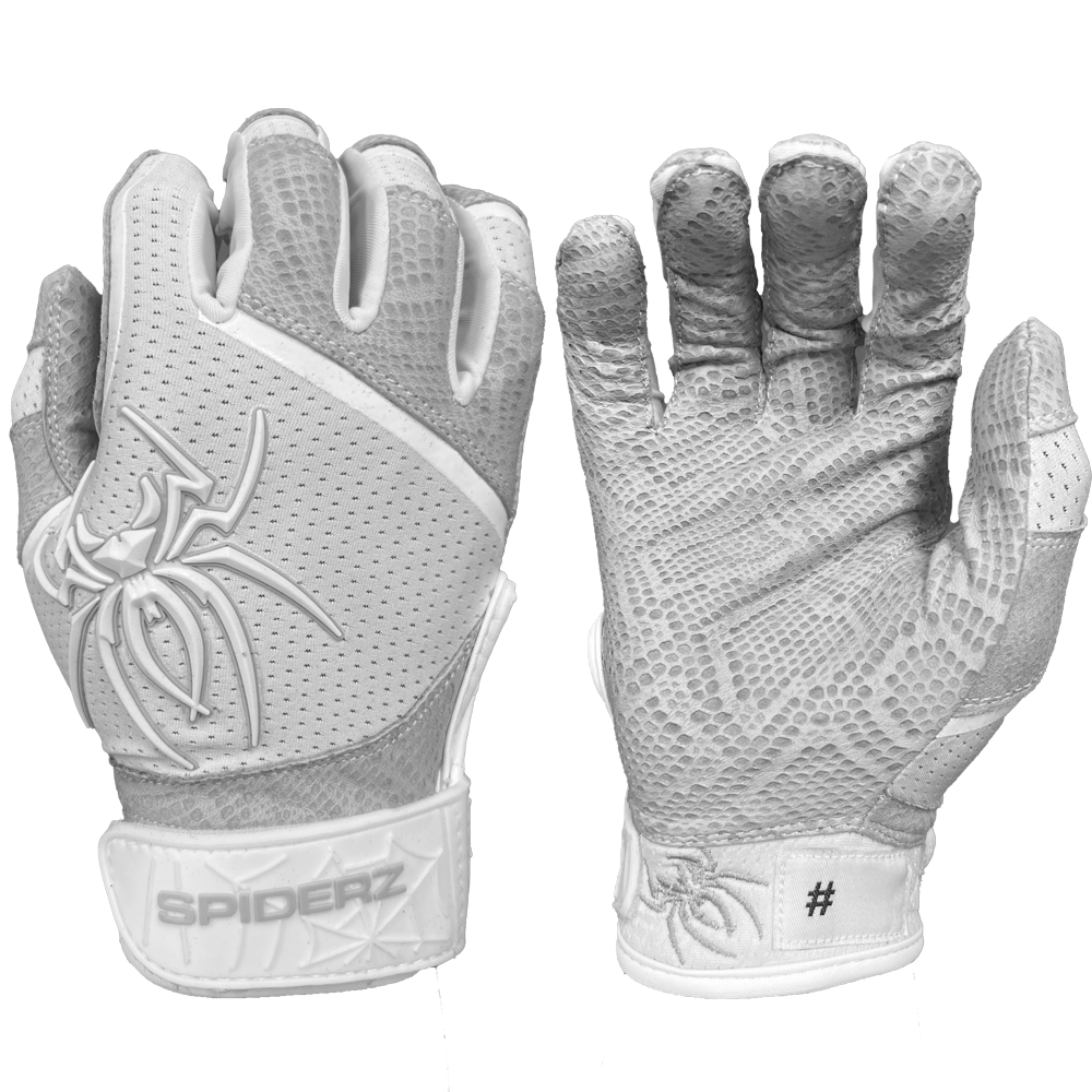 Spiderz PRO Batting Gloves White/Silver Spiderz Sports