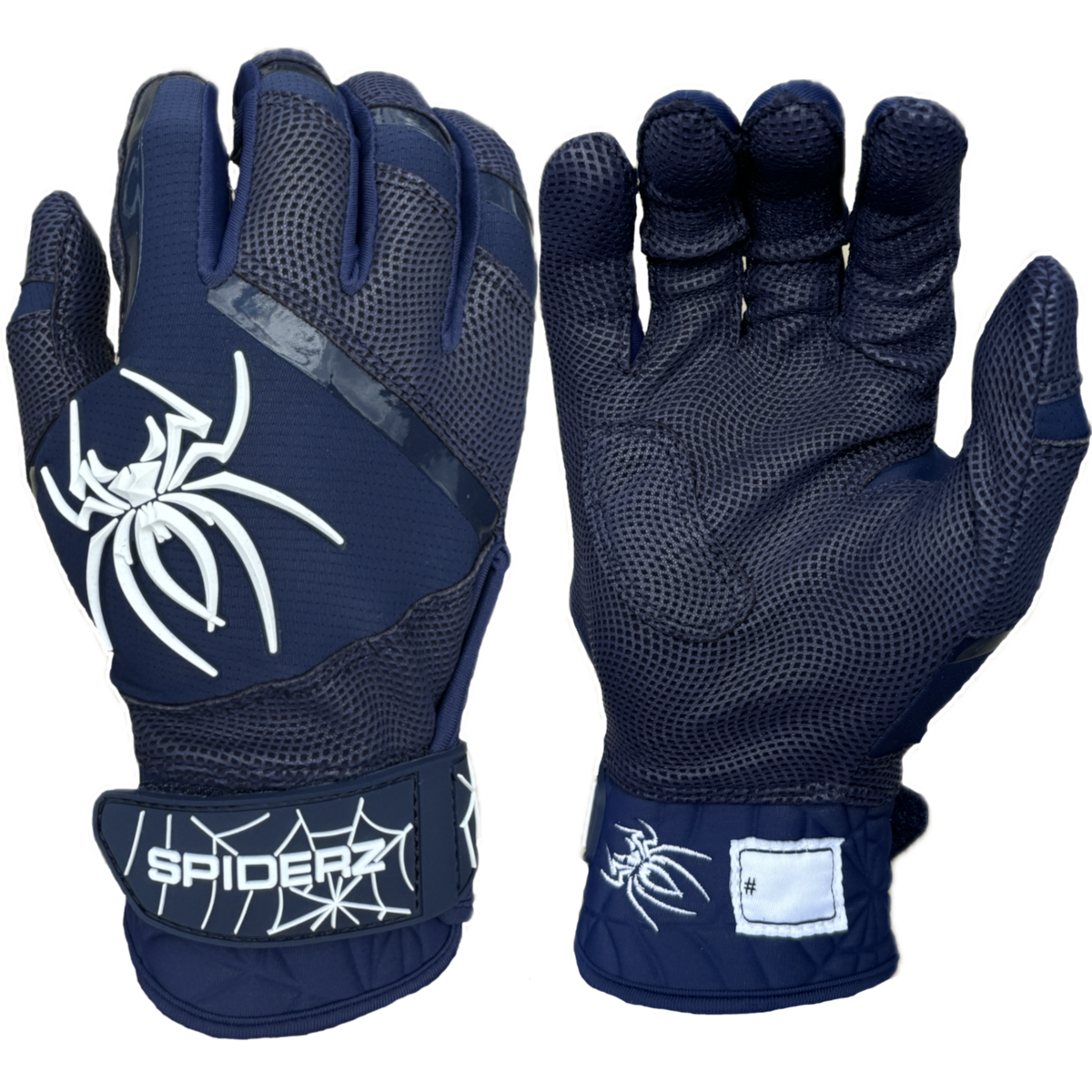 master-piece wool gloves ネイビー 2025 Spiderz PRO PREMIER Batting Gloves - Navy Blue/White