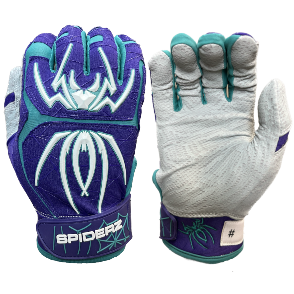 2024 Spiderz ENDITE Batting Gloves Purple/Teal Spiderz Sports