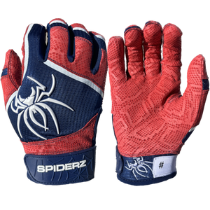 Spiderz PRO Batting Gloves - Navy/Red/White