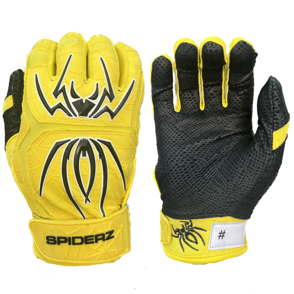 2024 Spiderz ENDITE Batting Gloves - Yellow/Black/White