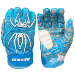 Spiderz HYBRID Batting Gloves - Columbia Blue/White