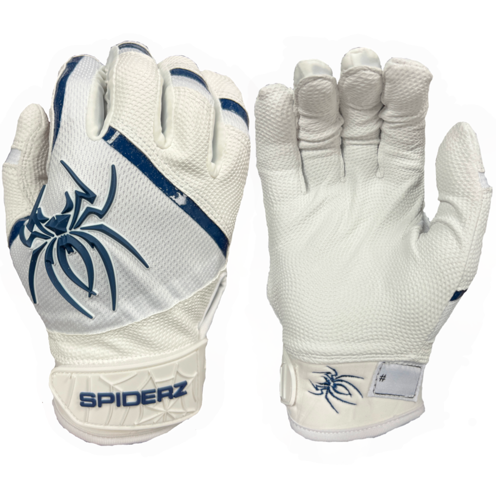 Spiderz PRO Batting Gloves White/Navy Blue Spiderz Sports