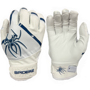 Spiderz PRO Batting Gloves - White/Navy Blue