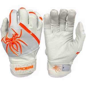 Spiderz PRO Batting Gloves - White/Blaze Orange