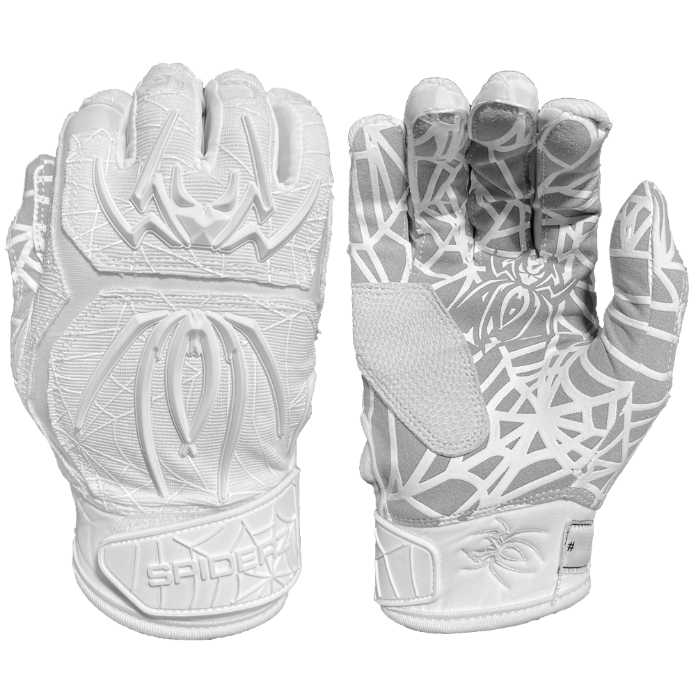 Spiderz HYBRID Batting Gloves - White/White