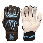 Load image into Gallery viewer, Spiderz ENDITE X- Long Strap Smooth Palm Batting Gloves - Black/Columbia Blue
