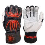 Load image into Gallery viewer, Spiderz ENDITE X- Long Strap Smooth Palm Batting Gloves - Black/Red

