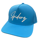 Load image into Gallery viewer, Spiderz Performance Golf Snapback Hat - Cyan Blue/White
