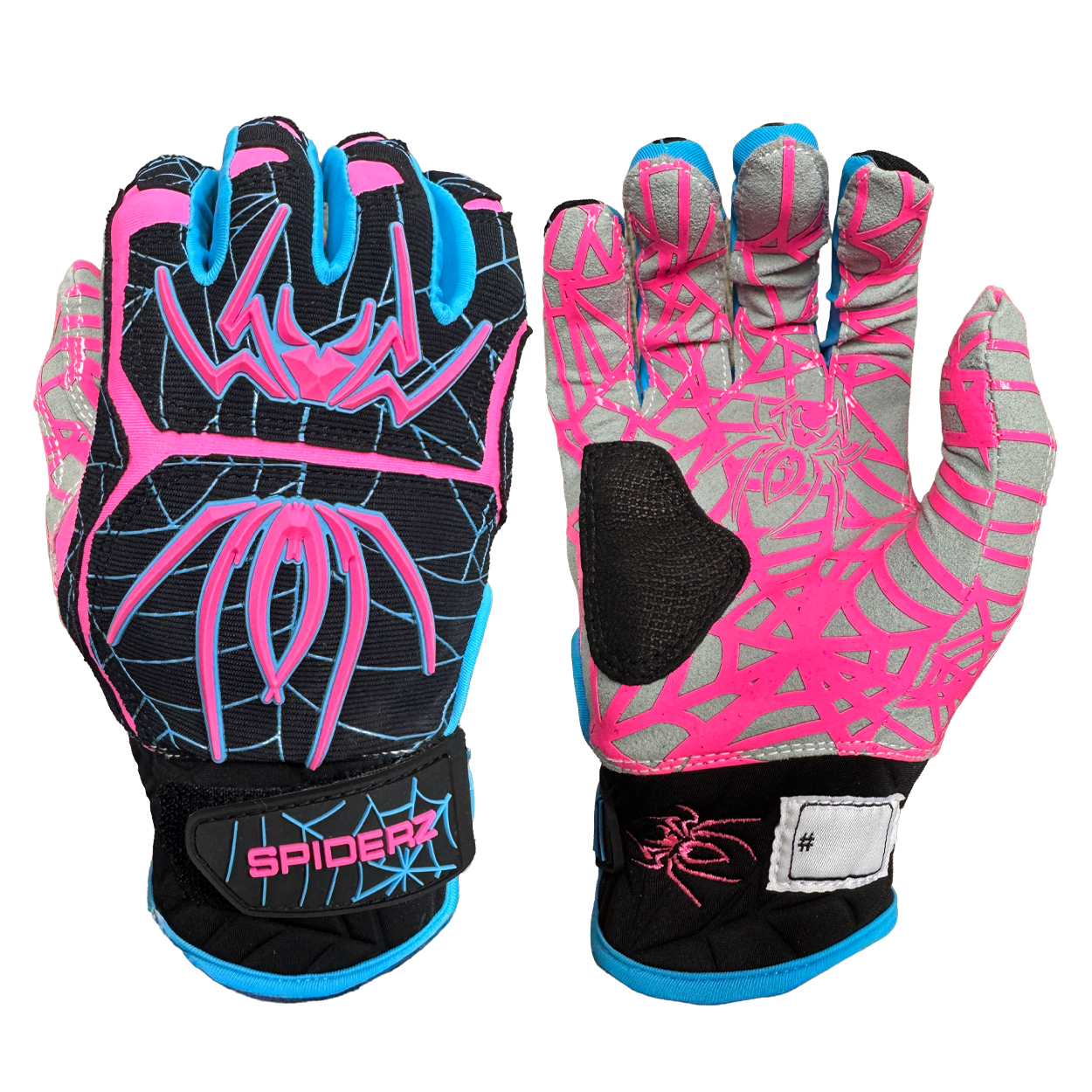 Spiderz HYBRID Batting Gloves - Black Vice 2 – Spiderz Sports