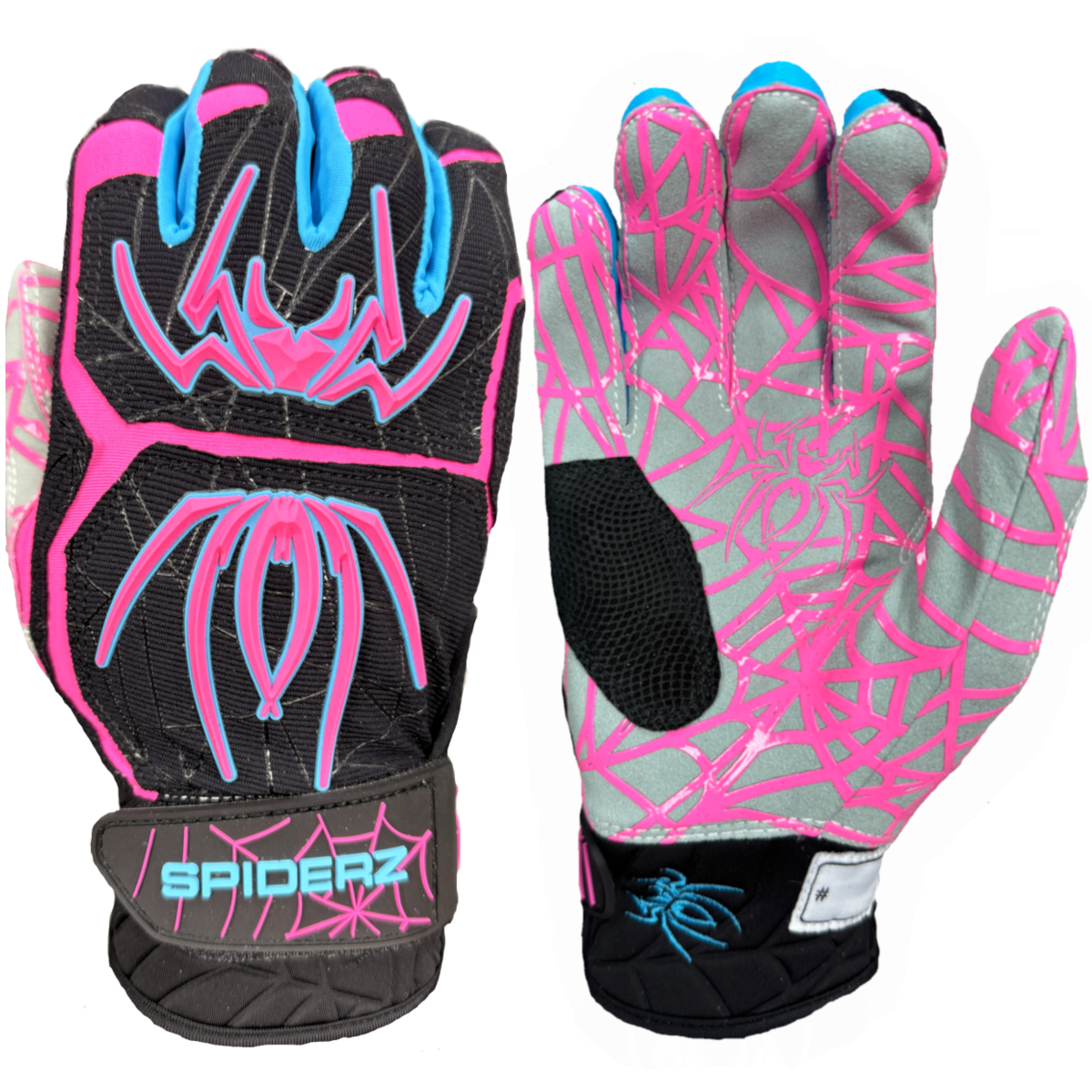 Spiderz HYBRID Batting Gloves - Black Vice