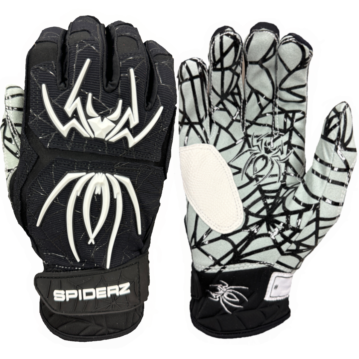 Spiderz HYBRID Batting Gloves - Black/White