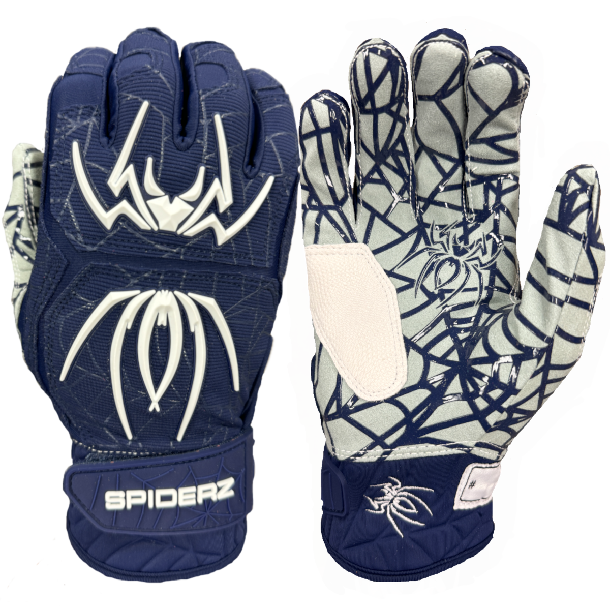 Spiderz HYBRID Batting Gloves - Navy Blue/White