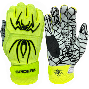 Spiderz HYBRID Batting Gloves - Neon Yellow/Black