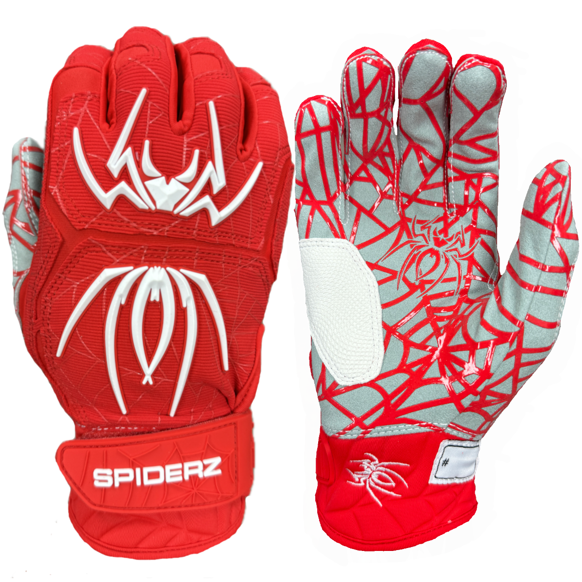 Spiderz HYBRID Batting Gloves - Red/White