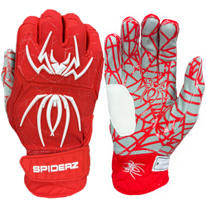 Spiderz HYBRID Batting Gloves - Red/White