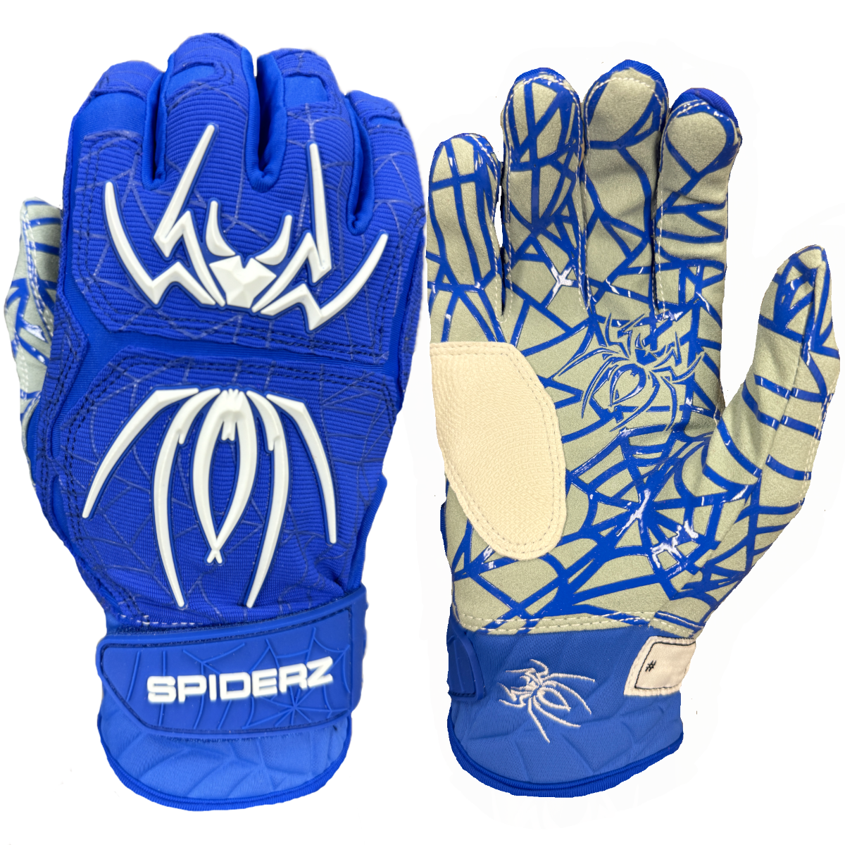 Spiderz HYBRID Batting Gloves - Royal Blue/White