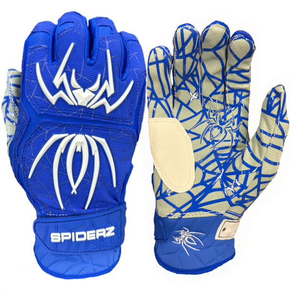 Spiderz HYBRID Batting Gloves - Royal Blue/White – Spiderz Sports