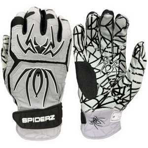 Spiderz HYBRID Batting Gloves - Silver/Black