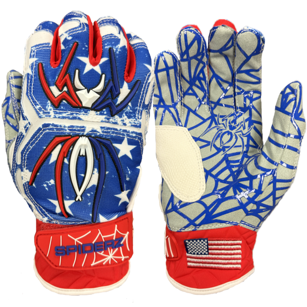 Spiderz HYBRID Batting Gloves - USA Flag – Spiderz Sports