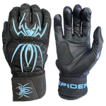 Load image into Gallery viewer, Spiderz ENDITE X- Long Strap Smooth Palm Batting Gloves - Black/Columbia Blue
