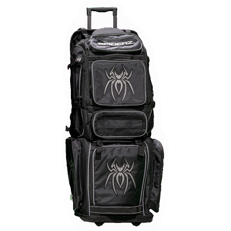 Spiderz "TARANTULA" Roller Bat Bag-Bat Pack Combo - Black/Graphite