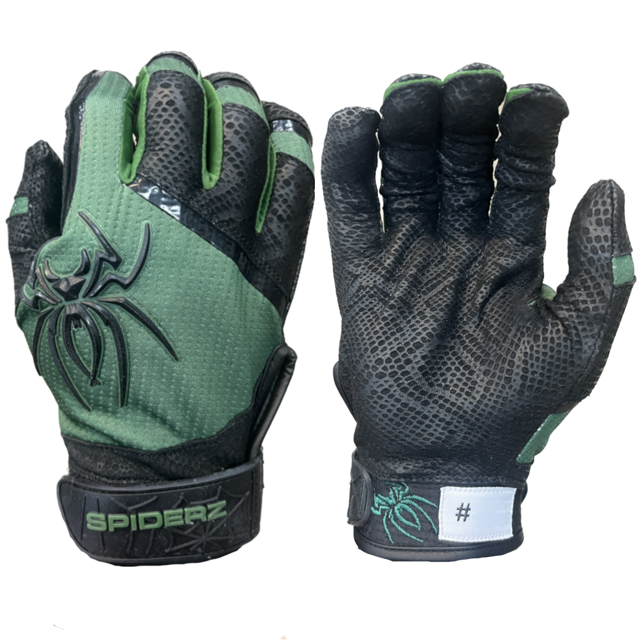 2024 Spiderz PRO Batting Gloves - Black/Military Green