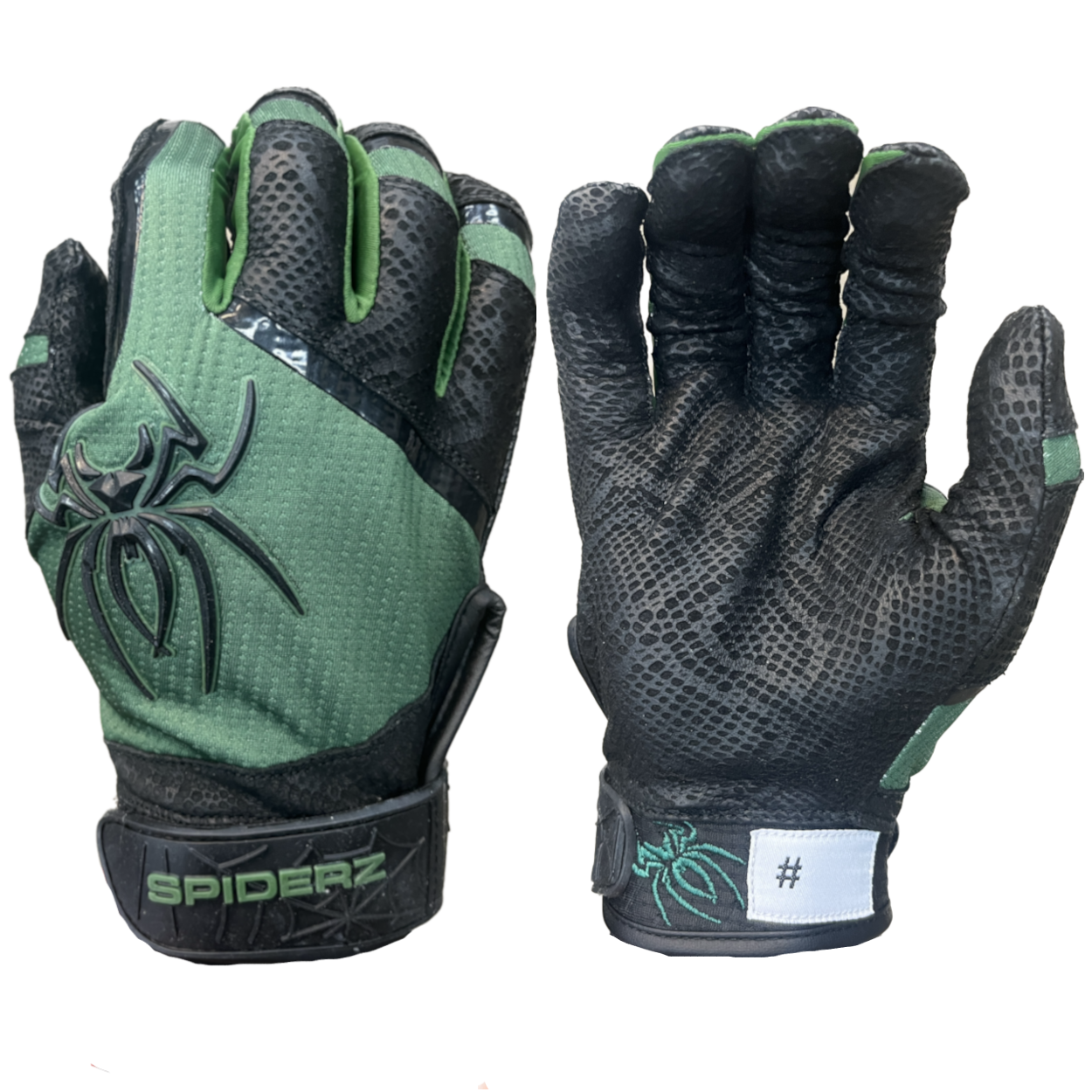Black and online green batting gloves
