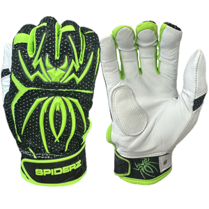 2024 Spiderz ENDITE LTD "Smooth Palm" Batting Gloves - Black/Neon Green