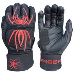 Load image into Gallery viewer, Spiderz ENDITE X- Long Strap Smooth Palm Batting Gloves - Black/Red
