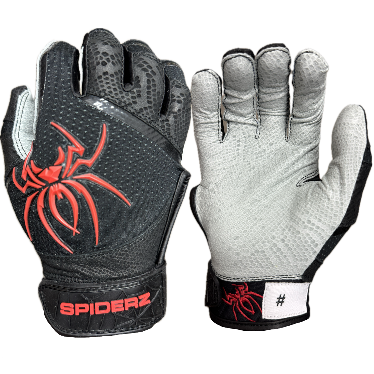 Spiderz PRO (short cuff) Batting Gloves - Black/Red