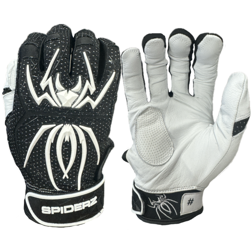 2024 Spiderz ENDITE LTD "Smooth Palm" Batting Gloves - Black/White