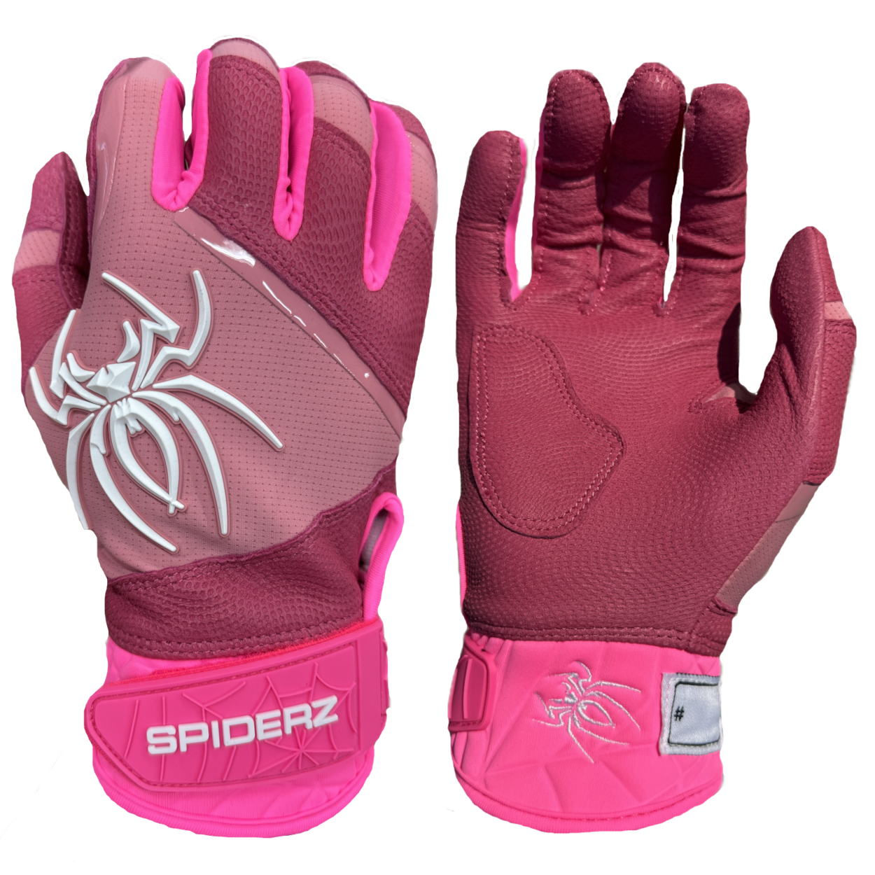 2025 Spiderz PRO PREMIER Batting Gloves - "Bubble Gum" Pink/White