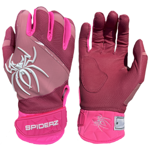 2025 Spiderz PRO PREMIER Batting Gloves - "Bubble Gum" Pink/White