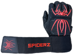 Load image into Gallery viewer, Spiderz ENDITE X- Long Strap Smooth Palm Batting Gloves - Black/Red
