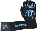Load image into Gallery viewer, Spiderz ENDITE X- Long Strap Smooth Palm Batting Gloves - Black/Columbia Blue
