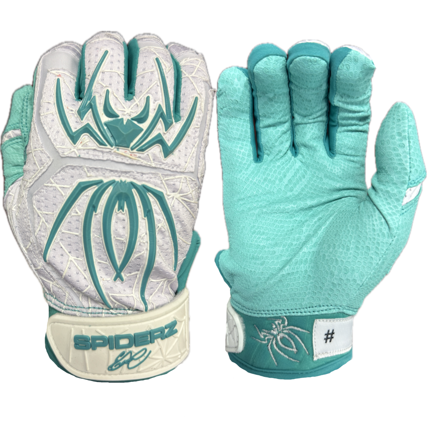 Spiderz ENDITE Batting Gloves - Ernesto Martinez Signature Series - White/Teal