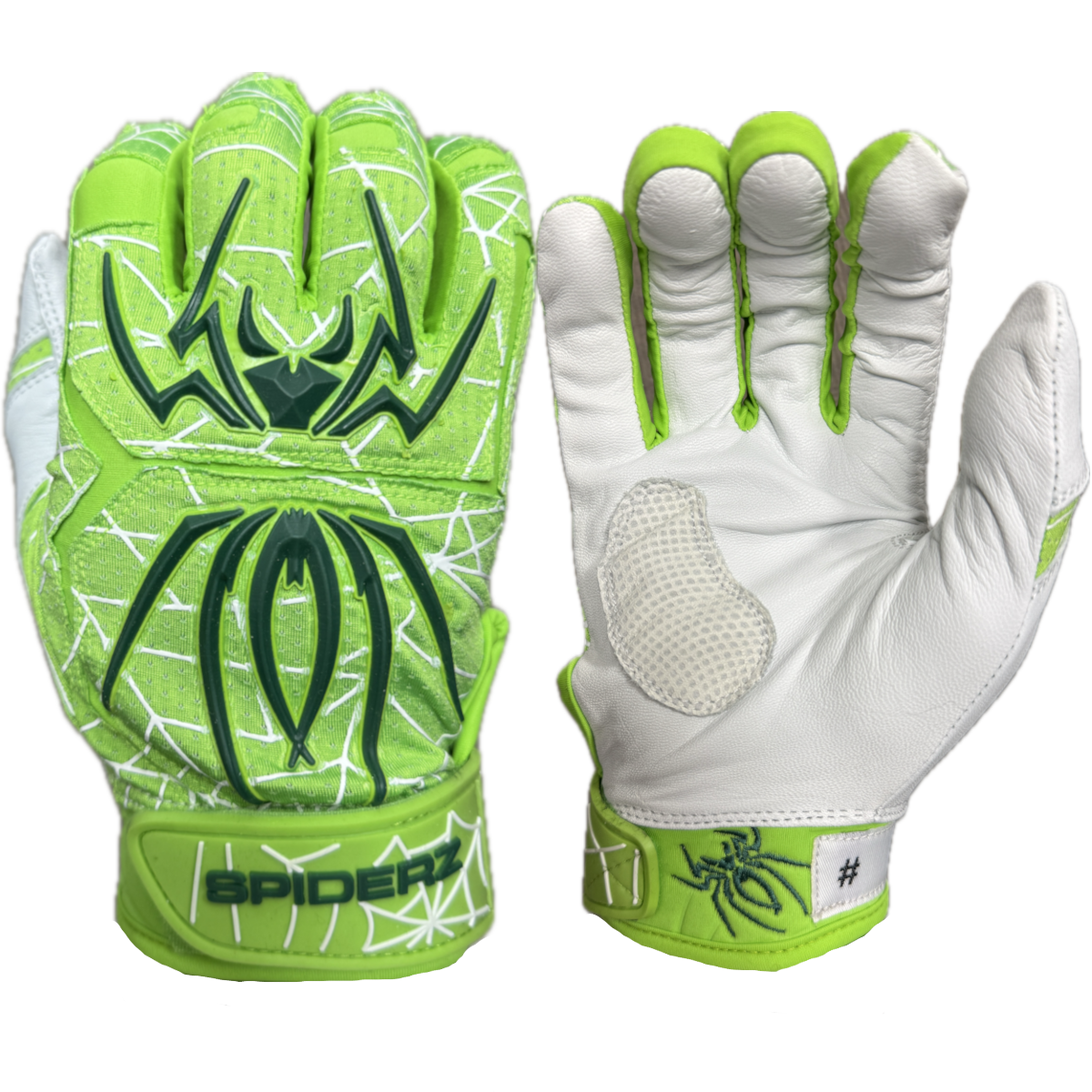 Spiderz ENDITE LTD "Smooth Palm" Batting Gloves - Green/Dark Green