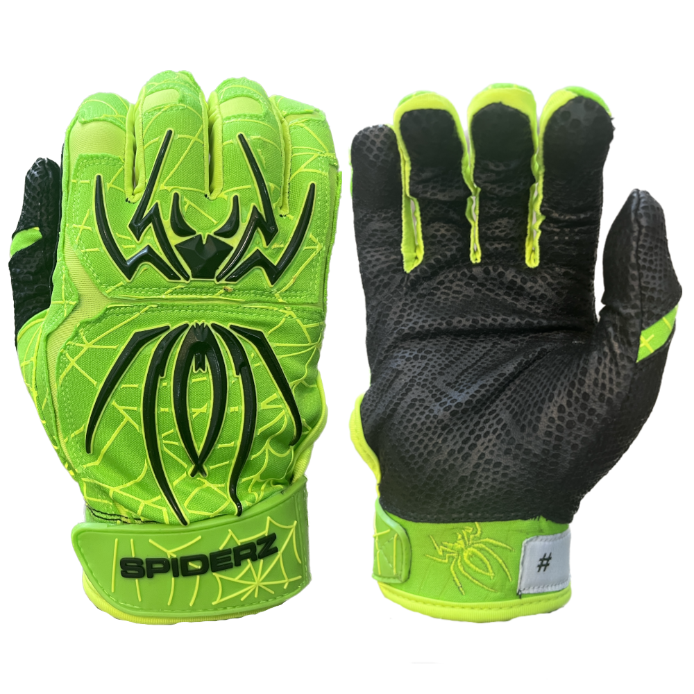 2024 Spiderz ENDITE Batting Gloves - Neon Yellow/Neon Green/Black