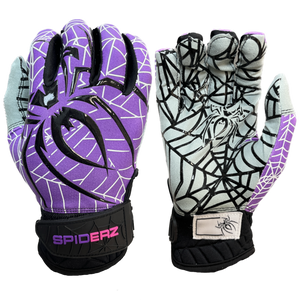 Black and pink batting top gloves