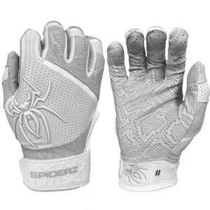 2023 Spiderz PRO Batting Gloves Fall Edition- White/Silver