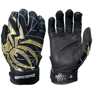 2023 Spiderz PRIZM Batting Gloves - Black/Gold