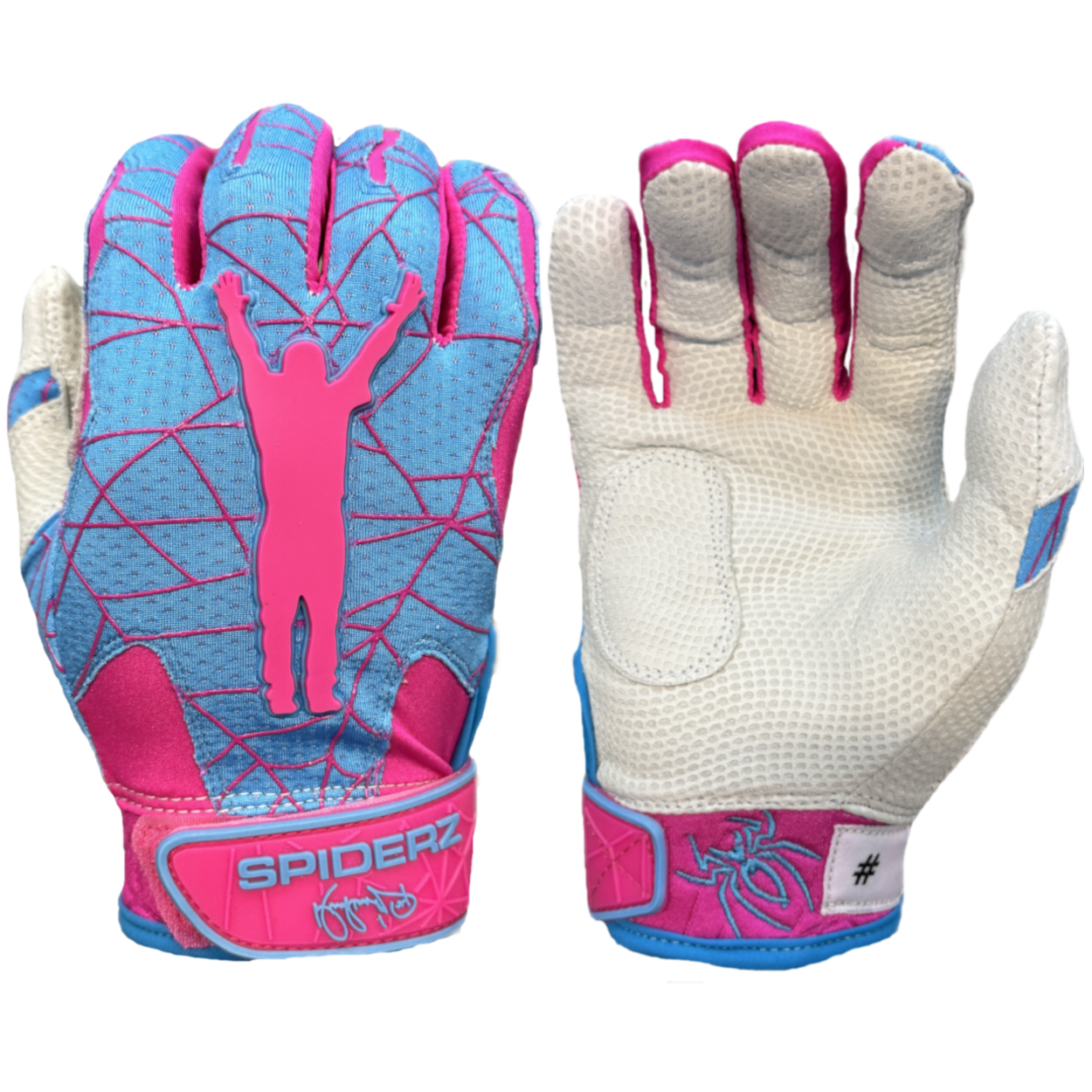 Spiderz PRO Batting Gloves - Manny Ramirez Signature Series - Turquoise/Pink