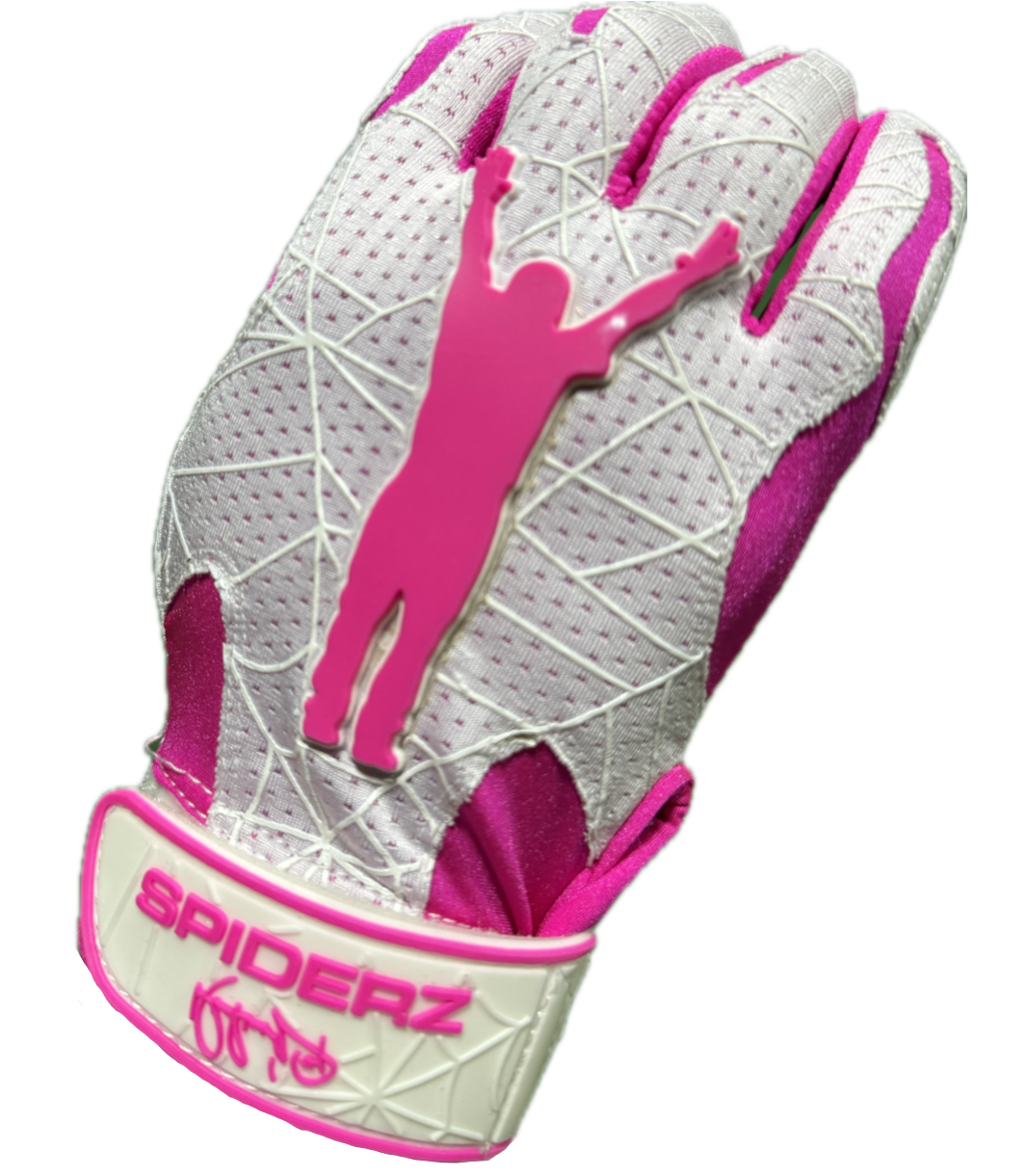 Spiderz PRO Batting Gloves - Manny Ramirez Signature Series - White/Pink
