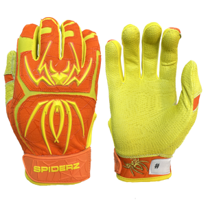 Orange and green batting gloves sales